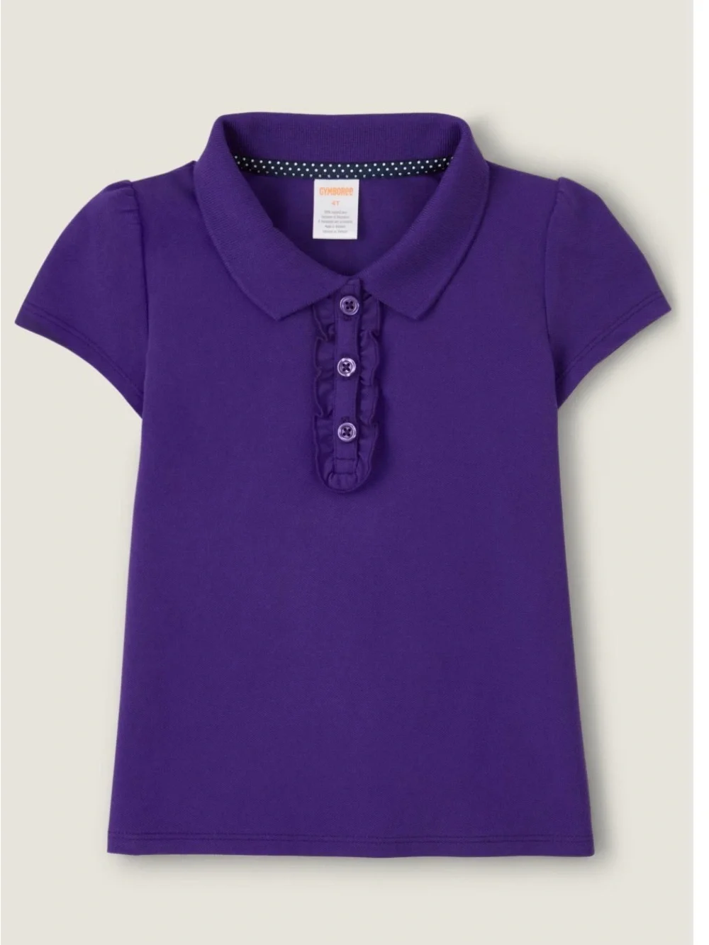 Gymboree Girls' Short Sleeve Uniform Ruffle Polo Shirt W/ Nanotex Resist - 5T
